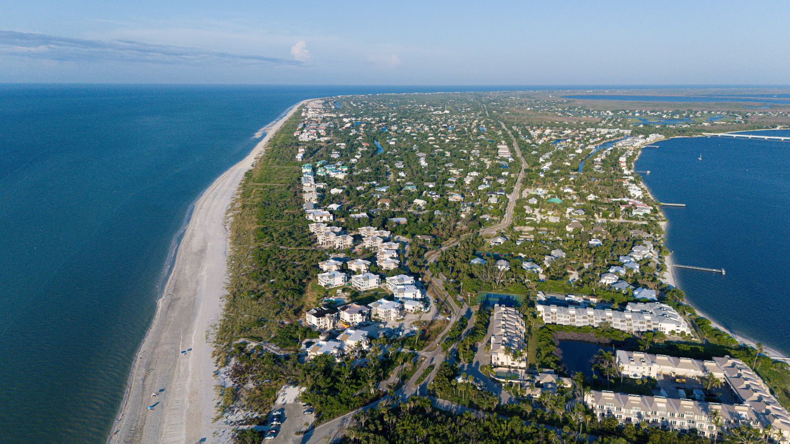 Aerial view of a Florida coastal neighbourhood
